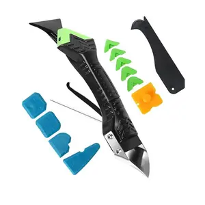 Cross-border 12-piece caulking tool set, six-in-one stainless steel head, plastic scraper, sealant scraper set