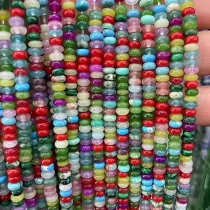 2x4mm Natural Mixed Color Stone Abacus Beads - Gorgeous Loose Spacer Beads - Luxurious and Exquisite - Various Shapes for DIY Jewelry Making, Perfect for Bracelets, Necklaces, Earrings, Anklets, Pendants, Clothing Accessories, Gift Beaded Jewelry - Holida