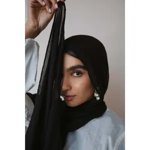 VELA Black Solid Modal Hijab