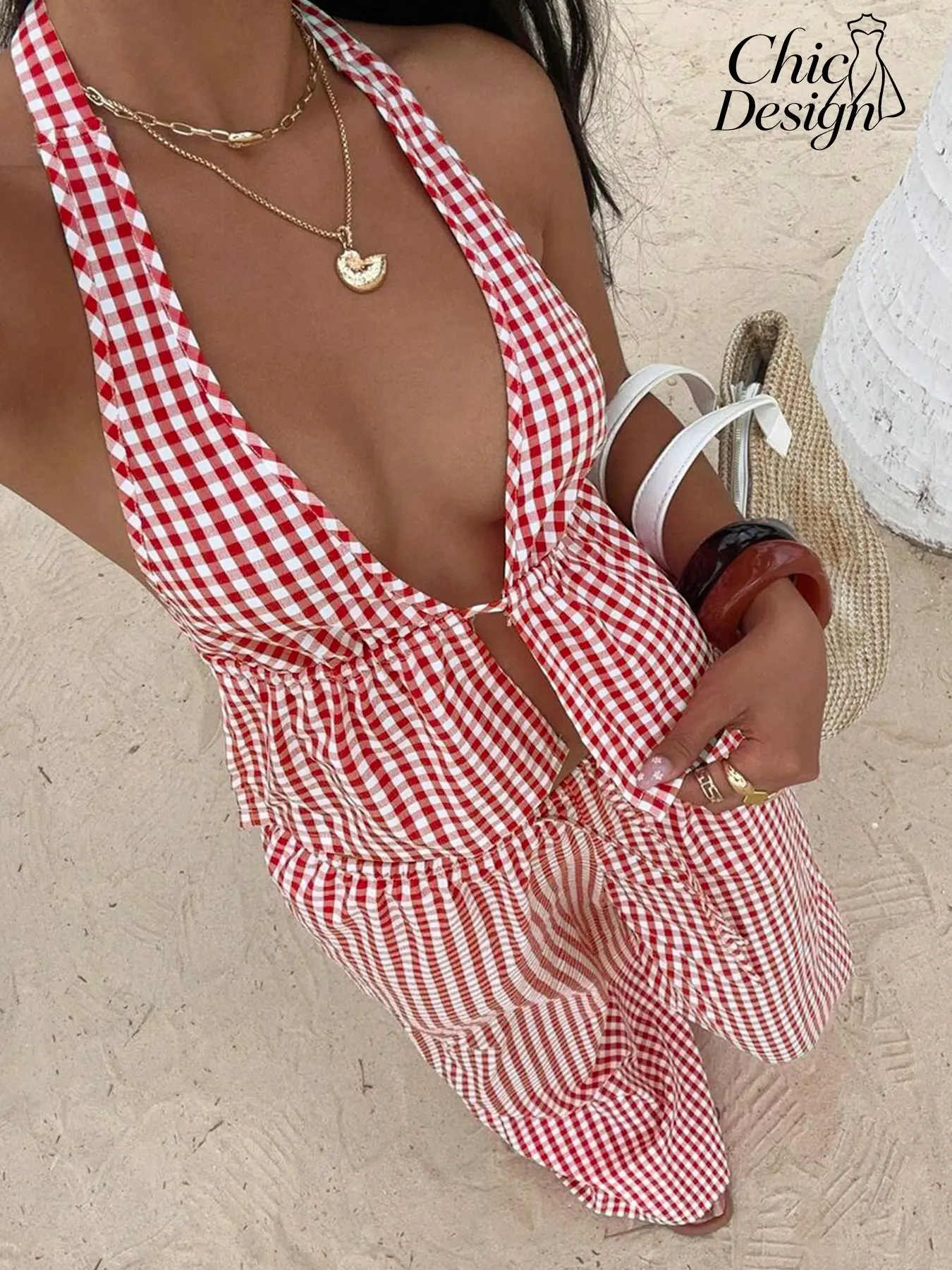 2026 Spring Summer European Style Aesthetic Striped Plaid Set, New Checkered Vest Top, Sexy Tie Back Reveal Back Long Pants, Casual for Women Strap