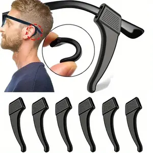 6 Pairs Silicone Anti-Slip Glasses Ear Hooks, Lightweight Comfortable Allergy-Free Design for Secured Fit, for Sports and Casual Wear