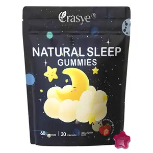Crasye Natural Sleep-Aid Gummies—A soothing formula without melatonin, containing L-theanine, magnesium, and chamomile—60 count