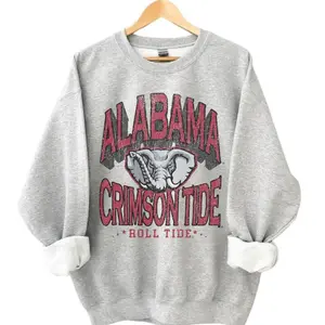 [Sale Up To 30%] + [Free Ship] Alabama Football Sweatshirt, Alabama Unisex Vintage Shirt, Gifts For Football Fan