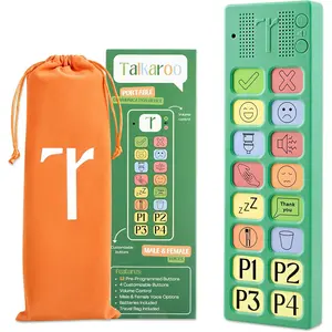 AAC Device for Autism - AAC Communication Device for Nonverbal Kids and Adults - 4 Programmable and 12 Pre Set Iconic Buttons with Adjustable Volume - Used in Classrooms for Speech Therapy