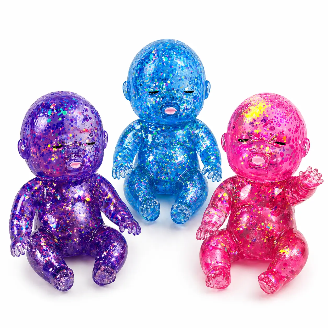 Baby Squishy Toy Set, Mega Glitter Slow RisingSqueeze Toy, Stress Relief Sensory Fidget for Kids &Adults（1PC &3PCS）