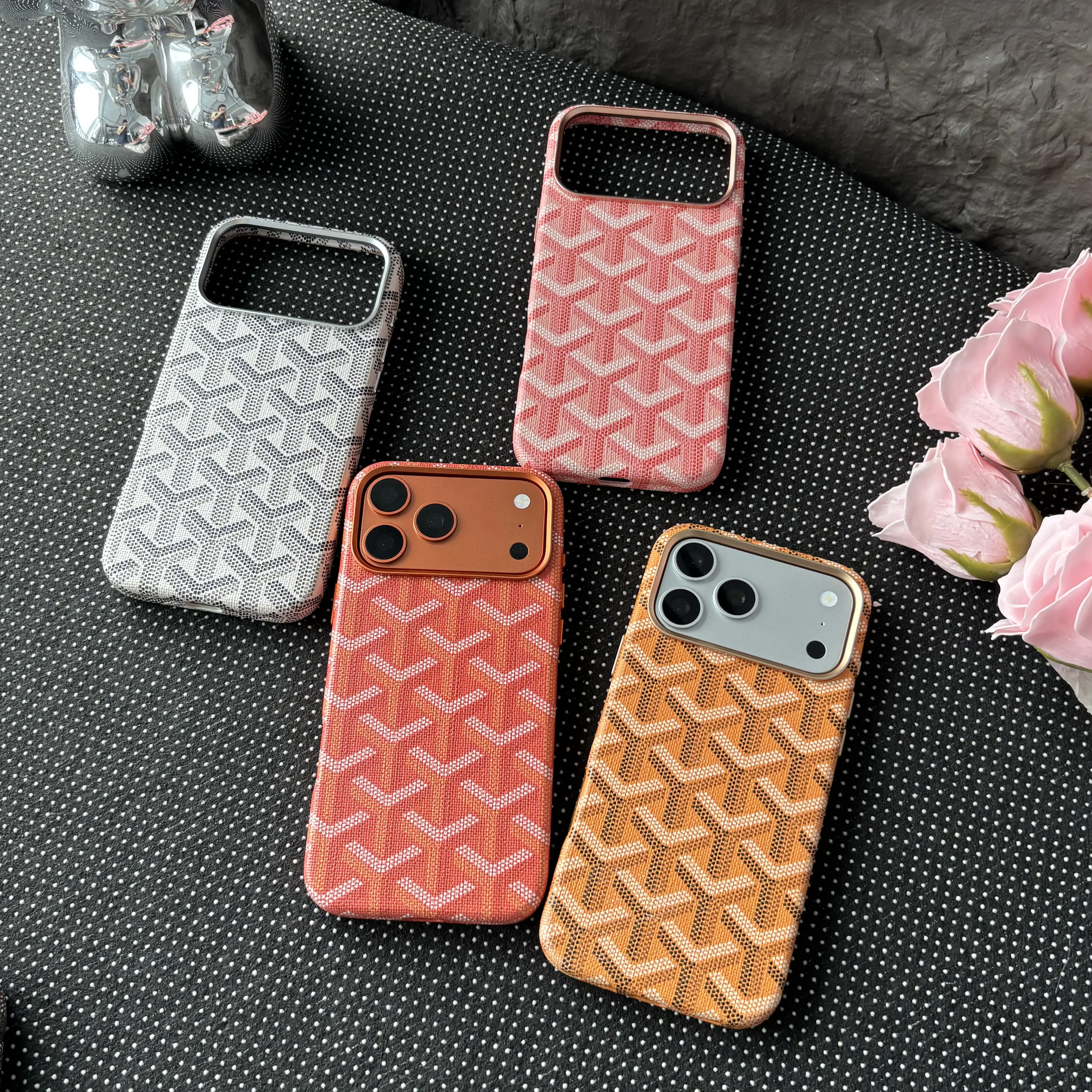 MagSafe PU Leather Case for iPhone 16/17 Pro Max, Shockproof Anti-Fade Cellphone Cover with Flocking Lining