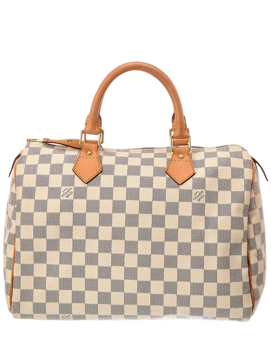 Louis Vuitton White Damier Azur Canvas Speedy 35 (Authentic Pre-Loved)