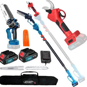 JOVANT 3-in-1 Pole Pruning Shears, Electric Pruning Shears & pole saws for tree trimming with 15.3ft Reach Pole,Cordless Pole Shears and Battery Pole Saw with 2 Pack 20V 4.0Ah Battery for Tree