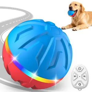 Durable Motion Activated 2 Speed Interactive Ball Dog Toy with Remote & LED Light, Blue