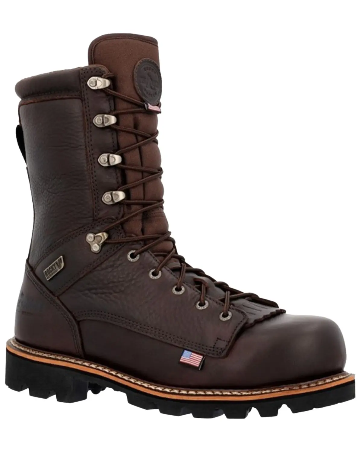 Rocky Men's Men'S Rams Horn 8" Waterproof Western Work Boot - Rkk0399