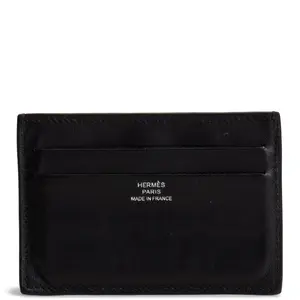 Pre-owned HERMÈS Box Calfskin Leather Small Leather Goods HERMES Card Holder OUTLET FINAL SALE