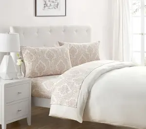 Tahari Home Damask Triple Brushed Sheet Set, Full