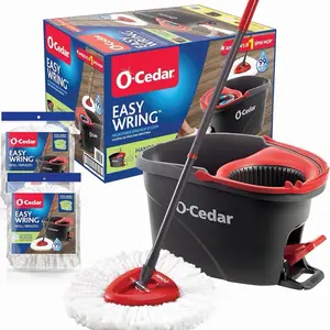 Easywring Microfiber Spin Mop & Bucket Floor Cleaning System with 3 Extra Refills