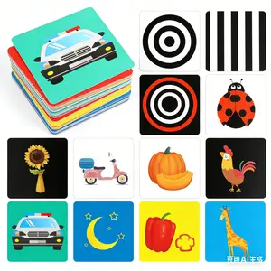 Baby Early Education Colorful Visual Cards, Vision Stimulation & Color Recognition, Cognitive Development Toy for Infants 0-36 Months