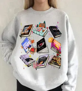 Custom Sweatshirt Of Your Favorite Books , Custom Books Collection T-shirts, Book Sweatshirt, Dark Romance Hoodie, I Love You Booktok Sweater , Dark Academia Shirt, Book Lover Gifts Womenswear Tops Crewneck Pullover Cute Fitted