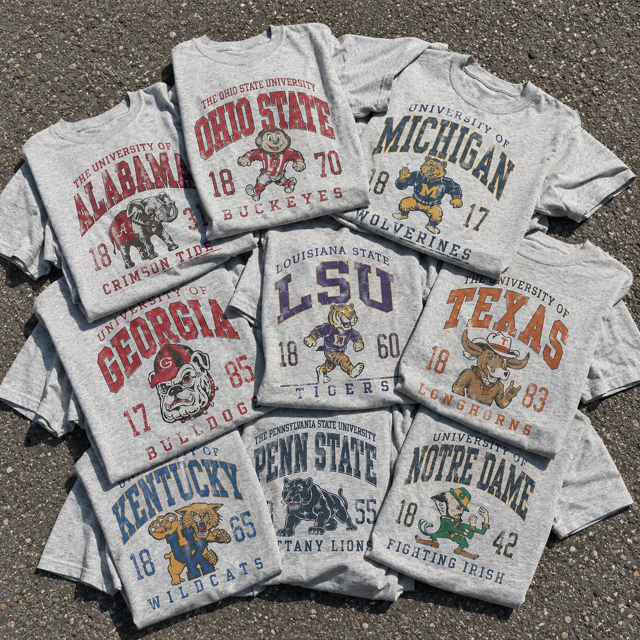 Vintage University Mascot Graphic T-Shirt, Retro Collegiate Style Campus Tee, Classic Varsity Sports Fan Shirt, Unisex Game Day Apparel Gift for Students Alumni Men Women