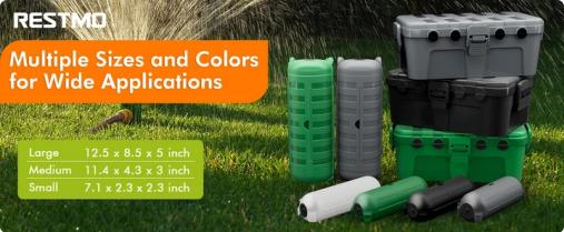 RESTMO 5-Piece Outdoor Waterproof Electrical Box Set – 12.5" x 8.5" x 5" Large & 7.1" x 2.3" x 2.3" Small, Weatherproof Boxes for Power Strip, Outlet, Plug, Socket, Timer, Holiday Light, Black RESTMO 5-Piece Outdoor Waterproof Electrical Box Set – 12.5" x 8.5" x 5" Large & 7.1" x 2.3" x 2.3" Small, Weatherproof Boxes for Power Strip, Outlet, Plug, Socket, Timer, Holiday Light, Black