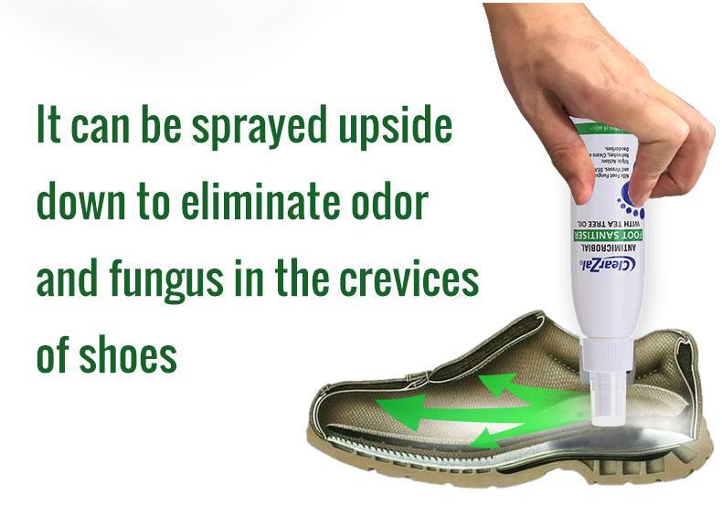 ClearZal Foot Sanitizer Spray with Tea Tree Oil, 4-Ounce Bottle ,Contains natural tea tree oil and aloe vera Long-lasting disinfectant and antibacterial spray [TAP]