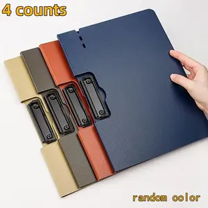 A4 File Folder with Clipboard, 4 Counts Portable Waterproof File Storage Clipboard, File Organizer, Document Organizer for Nurse Office School Home Meeting