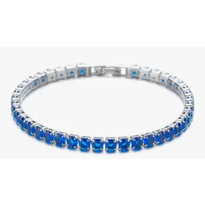 Silver Tennis Bracelet Sapphire