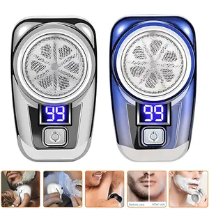 Electric Mini Shaver,premium shaver，Washable Beard Trimmer for Men,Waterproof Portable Usb Rechargeable Razor with Lcd Display,Great for Travel and Home Use,Barber Equipment,Shaver for Men, Shaving Products. Sliver（Without Box）