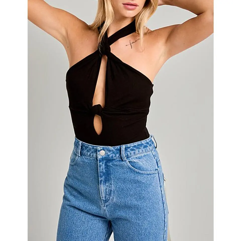 Brodie Knotted Peekaboo Bodysuit