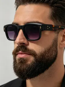 Catreside Classic Square Frame Sunglasses Tr Material, Anti-Blue Light, Unisex, Suitable for Beach, Cycling, Music Festivals, Parties