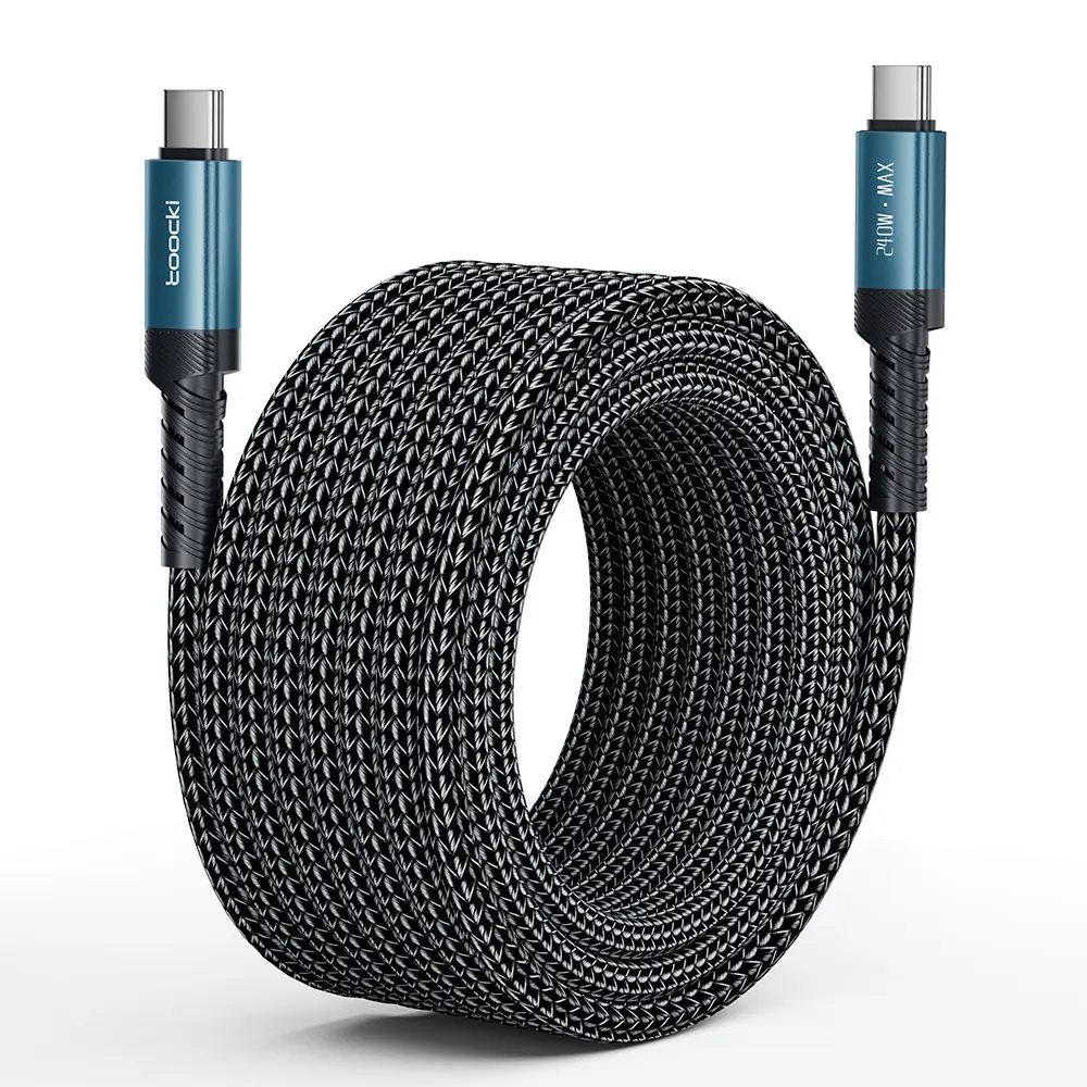 toocki USB C to C Cable 15FT 240W 1Pack, Extra Long USB C Cable Fast Charging,USB C to USB C Cable Durable Braided, USB Type C Cord Compatible with iPhone 17/16/15/Pro Max/Plus/Samsung Galaxy S23/Switch/More