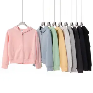 JointlyCreating Soft Zippered Hooded Jacket Full-Zip Front Casual Outerwear Coat with Hood Machine Washable Spring Fall Blazer for Playdates & Casual Attire Solid Color Regular Fit Easy-Care Outer Layer Compatible with Other Long Sleeve Sweatshirts