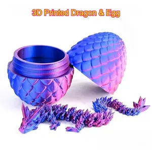 1/2PCS 3D Printed Dragon Egg with Dragon Fully Articulated Dragon Model Movable Rotatable Articulated Desktop Ornament Kid Toy Playset Fun