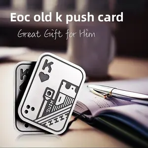 All Metal Fidget Slider Poker Card AK Magnetic Push Slider Stress Relief Fidget Toy Pop Coin