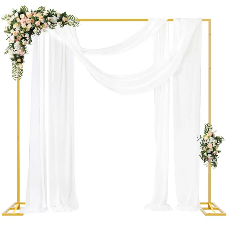 6ft-8ft Height Options Square Shape Stable Metal Frame Balloon Arch Stand, Party Backdrop Decoration for Birthday, Wedding Ceremonies & Home Supplies