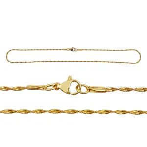 Singapore Rope Chain Necklace - Classic Design, Elegant Style, Ideal for Everyday Wear