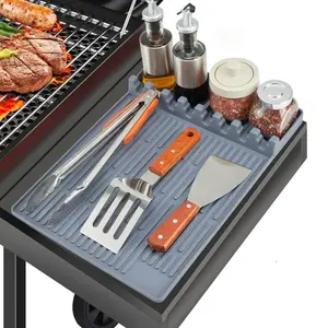 Silicone Griddle Tools Mat for Blackstone，Silicone Griddle Tools Mat, 1 Count Waterproof & Oil-proof Spatula Drain Pad, Multifunctional Side Shelf Mat for Kitchen Cooking Counter fmothersdaygiftideas