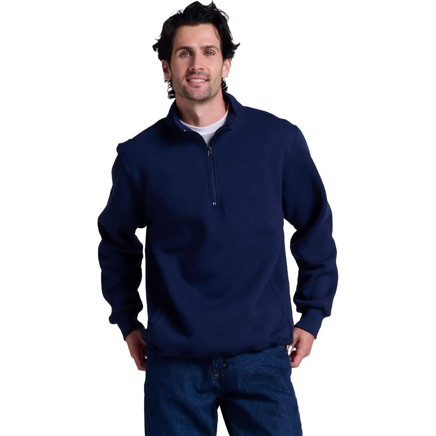 Russell Athletic Men's Dri Power Fleece Quarter Zip, Moisture Wicking, Cotton Blend, Relaxed Fit, Sizes S-4x