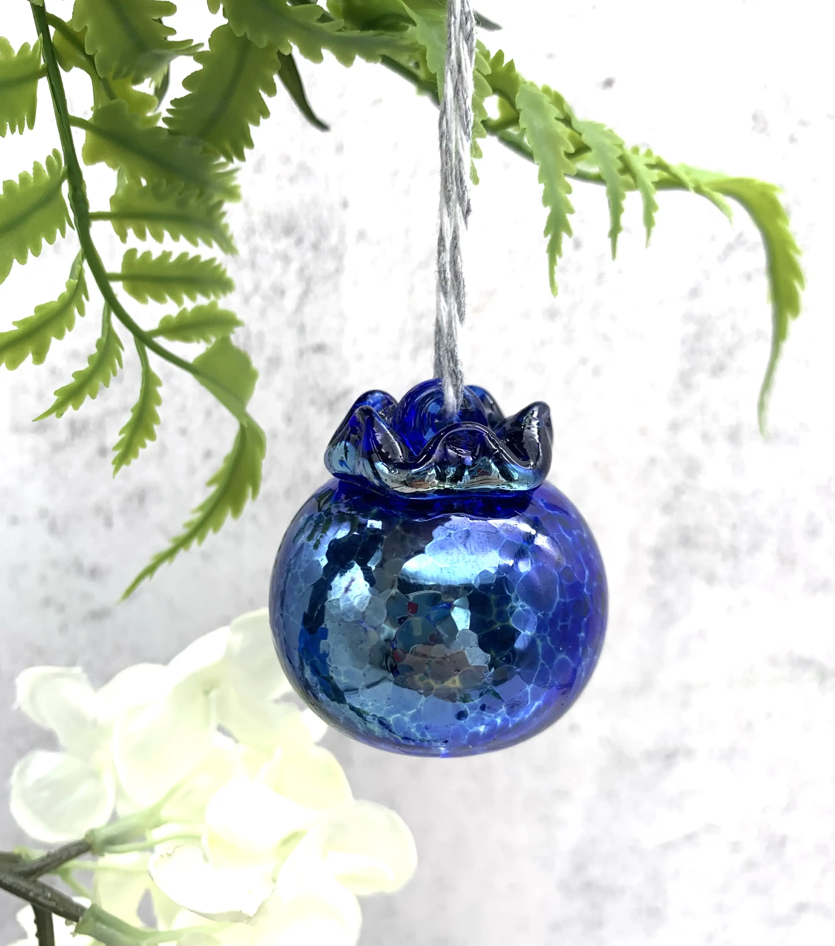 Blueberry Ornament, Blown Glass, Handblown