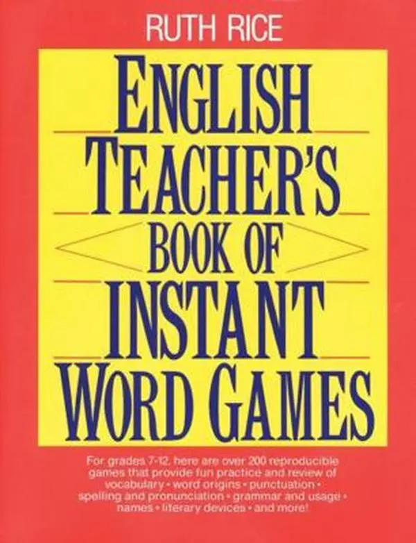 Used English Teacher's Instant Word Games Book by Ruth Rice - School Educational Reading Materials (Paperback), Paperback Vs Hardcover