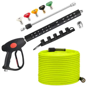 M MINGLE Pressure Washer Hose and Wand Kit, 50 FT Power Washer Hose with 5 Nozzle Tips and M22-14mm Fitting