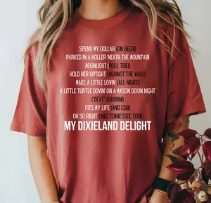 ALABAMA Football Roll Tide Student Section DIXIELAND DELIGHT Song Shirt. Game Day Shirt. Gameday Shirt. 'Bama Football