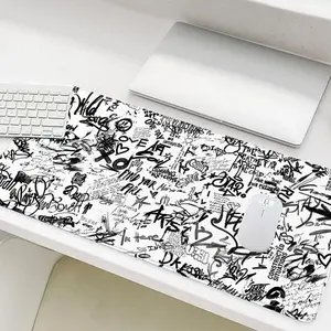 Graffiti Art Pattern Mouse Pad, Rectangle Gaming Mouse Pad, Non-Slip Rubber Base Stitched Edge Desk Pad for Home Office Game Room, Desk Accessories