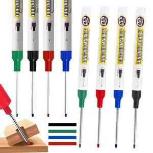 10 Pcs Long Head Deep Hole Marker Pens, 45mm Deep Reach Metal Marking Pen, Quick-dry Waterproof Long Nib Marker, Colorful Carpenter Deep Reach Markers Construction Markers Tool, Drawing Markers