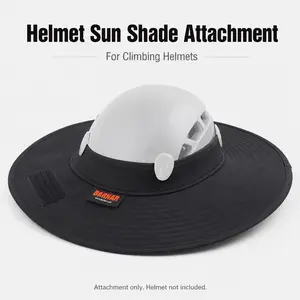 BARHAR 43cm Wide Helmet Sun Brim, Clip-On Hard Hat Shade for Outdoor Work, Yard Work & Climbing Helmets, Foldable Water-Resistant Sun Shade protection neck