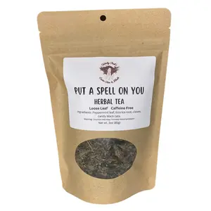 Witchy Pooh's Put A Spell On You Loose Leaf Licorice Peppermint Herbal Tea with Candy Black Cats, Caffeine Free