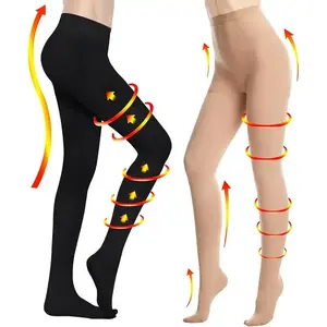 2 Pairs Compression Pantyhose 20–30 mmHg Closed Toe Opaque Graduated Support Hosiery for Women Relief of Varicose Veins