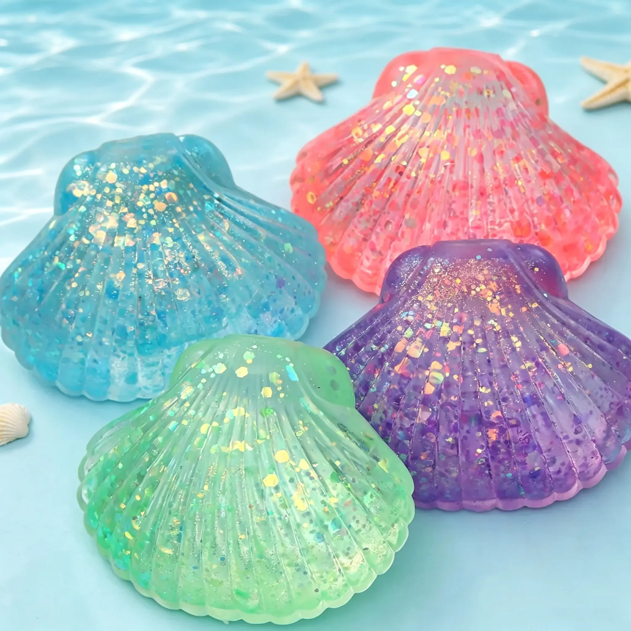 Cute Ocean Shell Sensory Stress Balls, Fidget for Autism Kids, Anxiety Relief Decompress Gift for Girls Indoor Recreation Indoor Recreation