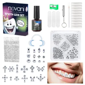 Tooth Gems Kit for Teeth hip Gems with Light Tooth DIY Gem Kit Jewelry Gems Shining Girl's Gift Fashion Crystal Suitable for Gifts hop couple Oral Orthodontic Accessories Retainer Braces