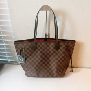 Pre-owned Louis Vuitton coated canvas Tote Bags neverfull mm damier ebene