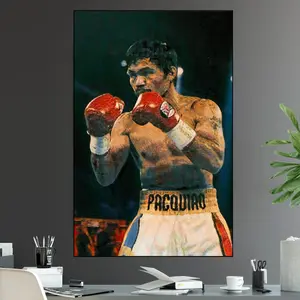 Manny Pacquiao Pacman Lightweight Champion Iconic Fighter Series Poster Boxing MMA Wall Art