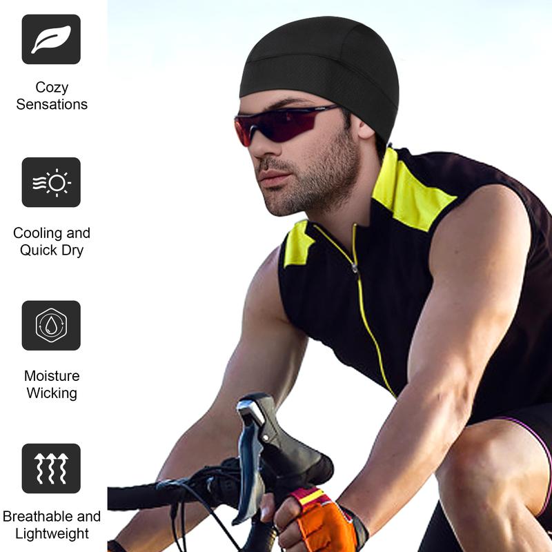 Unisex Solid Color Cycling Cap, 3 Counts Sports Cycling Liner Cap, Sweat-absorbent Sports Cycling Cap Uv Protection for Men & Women