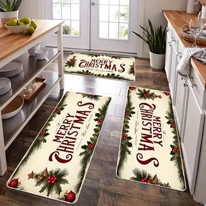 Christmas Decorative Kitchen Mat, Non-Slip Soft Washable Rug, Perfect Holiday Gift, Suitable for Entry Bathroom Bedroom Balcony Hallway Laundry Room